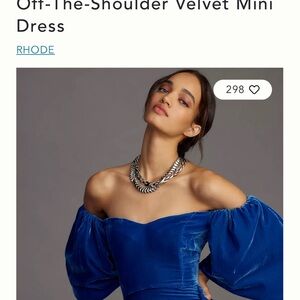 RHODE velvet blue dress